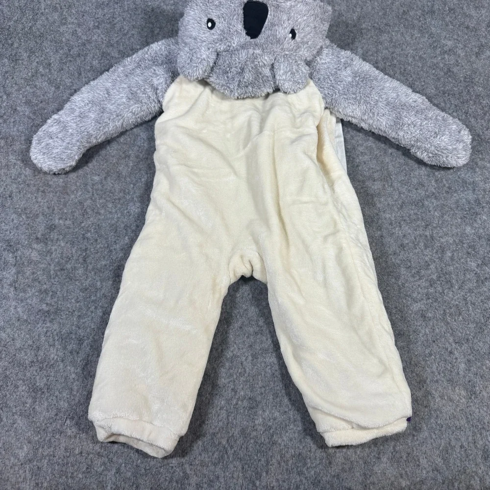 Koala Baby Plush Hooded Coverall Pram Suit 18-24M Cream Grey Animal Character NW